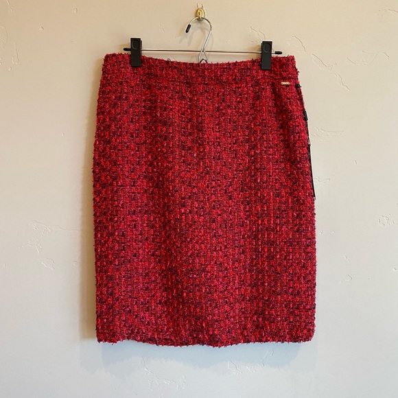 DONNA KARAN New York Raspberry Woven Tweed Suit Skirt Bare Necessities. - Picture 2 of 8